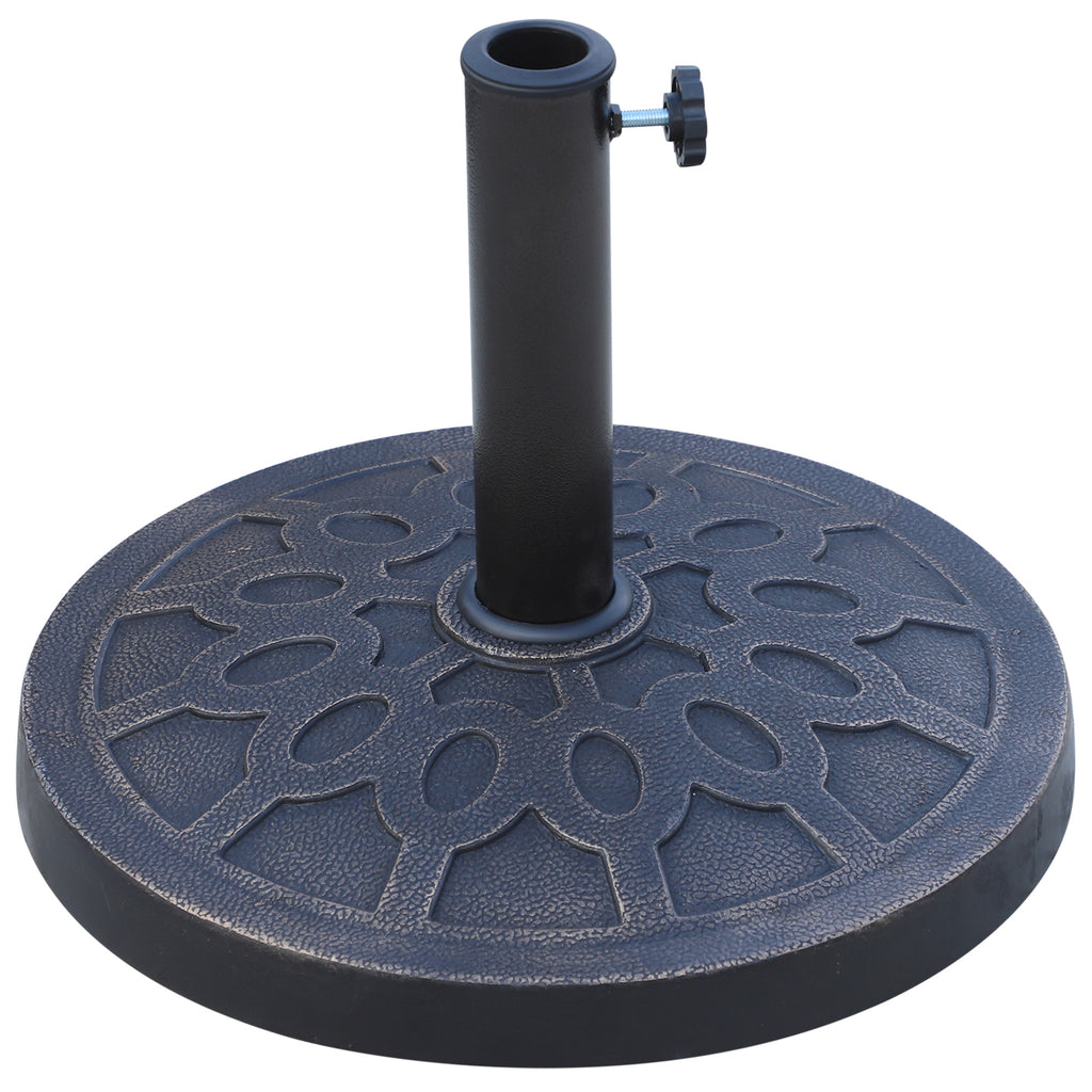 DodiOnline 13kg Resin Umbrella Stand Holder, Garden Parasol Base for 38mm or 48mm Outdoor Umbrella Poles, Bronze Tone