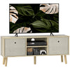 DodiOnline TV Cabinet Stand Unit for TVs up to 50'' with Foldable Drawers, Entertainment Centre for Living Room Natural