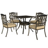 DodiOnline Five-Piece Cast Aluminium Garden Dining Set - Bronze Tone