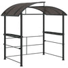 DodiOnline 2.4 x 1.5m Outdoor Grill Gazebo with Side Shelves, PC Board Roof, Dark Grey