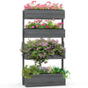 DodiOnline Four-Tier Basket Wooden Plant Stand - Grey