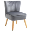 DodiOnline Modern Accent Chair, Fabric Living Room Chair with Rubber Wood Legs and Thick Padding, Grey