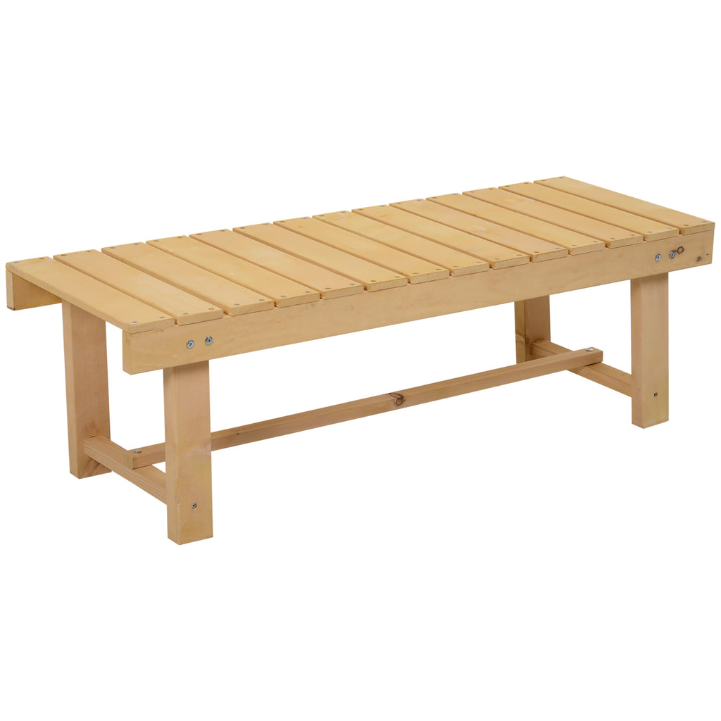 DodiOnline 3 Pieces 2-seater Outdoor Indoor Wooden Garden Bench Fir Patio Loveseat, 110L x 38W x 35Hcm, Natural