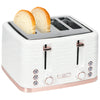 DodiOnline Four-Slice Rippled Toaster - White