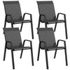 DodiOnline Four-Piece Stacking Rattan Garden Seat Set - Grey