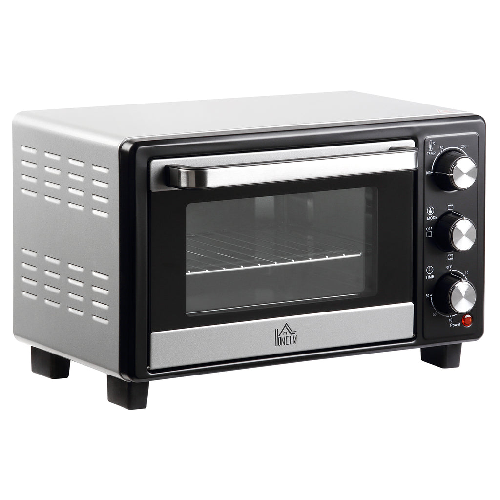 DodiOnline 16L Mini 1400W Countertop Oven - Black/Silver Tone