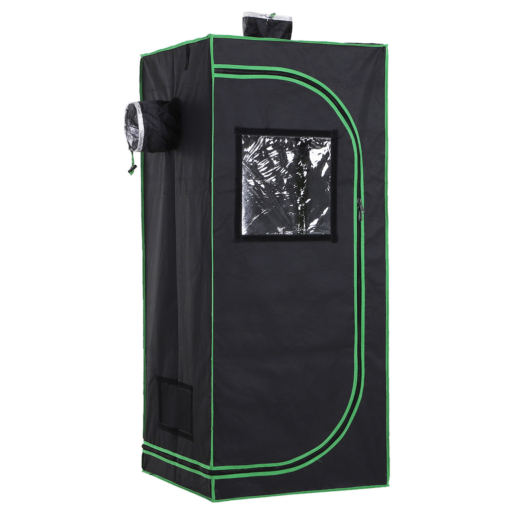 DodiOnline Mylar Hydroponic Grow Tent with Adjustable Vents and Floor Tray for Indoor Plant Growing, 60 x 60 x 140cm