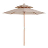 DodiOnline 2.7m Elegant Wooden Frame Parasol Umbrella - Beige