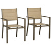 DodiOnline Set of Two Aluminium Stacking Garden Chairs - Khaki