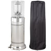 DodiOnline 10KW Outdoor Gas Patio Heater Terrace Freestanding Bullet Style Heater with Wheels, Dust Cover, Regulator and Hose, 46 x 46 x 137, Silver