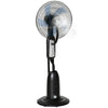 DodiOnline 18" Pedestal Fan with Water Mist Spray, Standing Fan, Humidifying Misting Fan with 3 Speeds, 2.8L Water Tank, Black