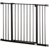PawHut Dog Gate Pet Safety Gate Stair Barrier Pressure Fit Adjustable 76-82/86-97/101-107 cm, Black