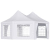 DodiOnline 6.8x5M Octagonal Marquee Gazebo, Heavy Duty Wedding Party Tent with Sides and Doors, White