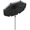 DodiOnline 2.7m Patio Parasol Garden Umbrellas Outdoor Sun Shade Table Umbrella with Tilt, Crank, 8 Ribs, Ruffles, Grey