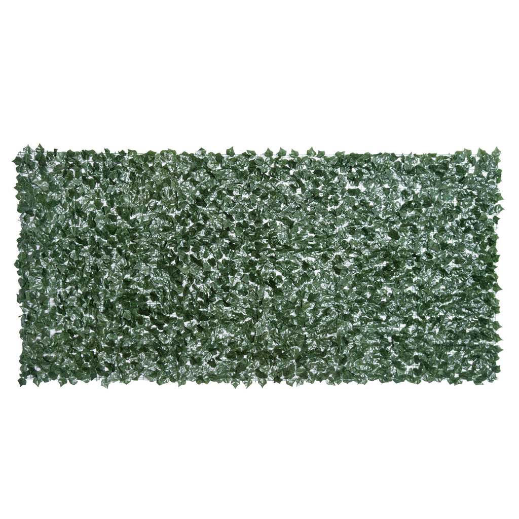 DodiOnline 1-Piece Artificial Leaf Hedge Screen Privacy Fence Panel for Garden Outdoor Indoor Decor, Dark Green, 3M x 1.5M