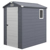DodiOnline 4.4ft x 6.2ft Aluminium Frame and Plastic Wall Shed, with Foundation - Grey