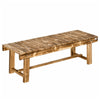 DodiOnline 1 Piece 2-seater Outdoor Indoor Wooden Garden Bench Fir Patio Loveseat, 110L x 38W x 35Hcm, Carbonised