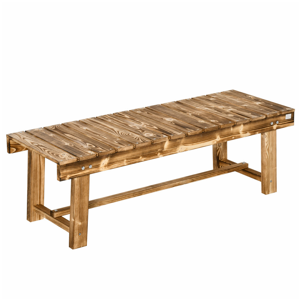 DodiOnline 1 Piece 2-seater Outdoor Indoor Wooden Garden Bench Fir Patio Loveseat, 110L x 38W x 35Hcm, Carbonised