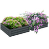DodiOnline Set of 2 291L Raised Garden Bed, Elevated Galvanised Planter Box for Flowers, Herbs, 100x100x30cm, Dark Grey