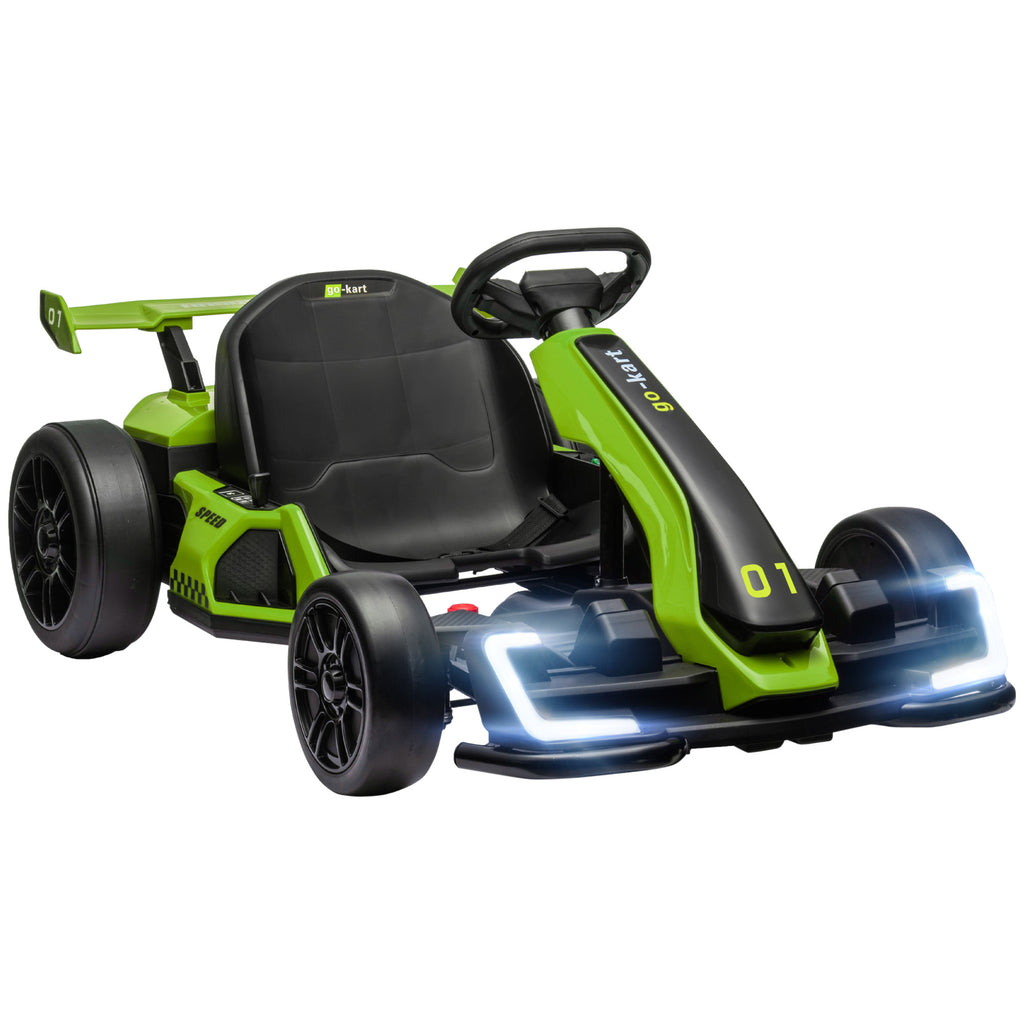 DodiOnline 24V Electric Go Kart for Kids with Adjustable Seat for 6-12 Years, Green