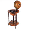 DodiOnline Globe Shaped Retro Style Mini Bar Drink Cabinet Movable Wine Alcohol Beverage Storage Trolley Glass Bottle Holder with Wheels 36CM