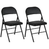 DodiOnline Set of Two Cushioned Steel Folding Chairs - Black