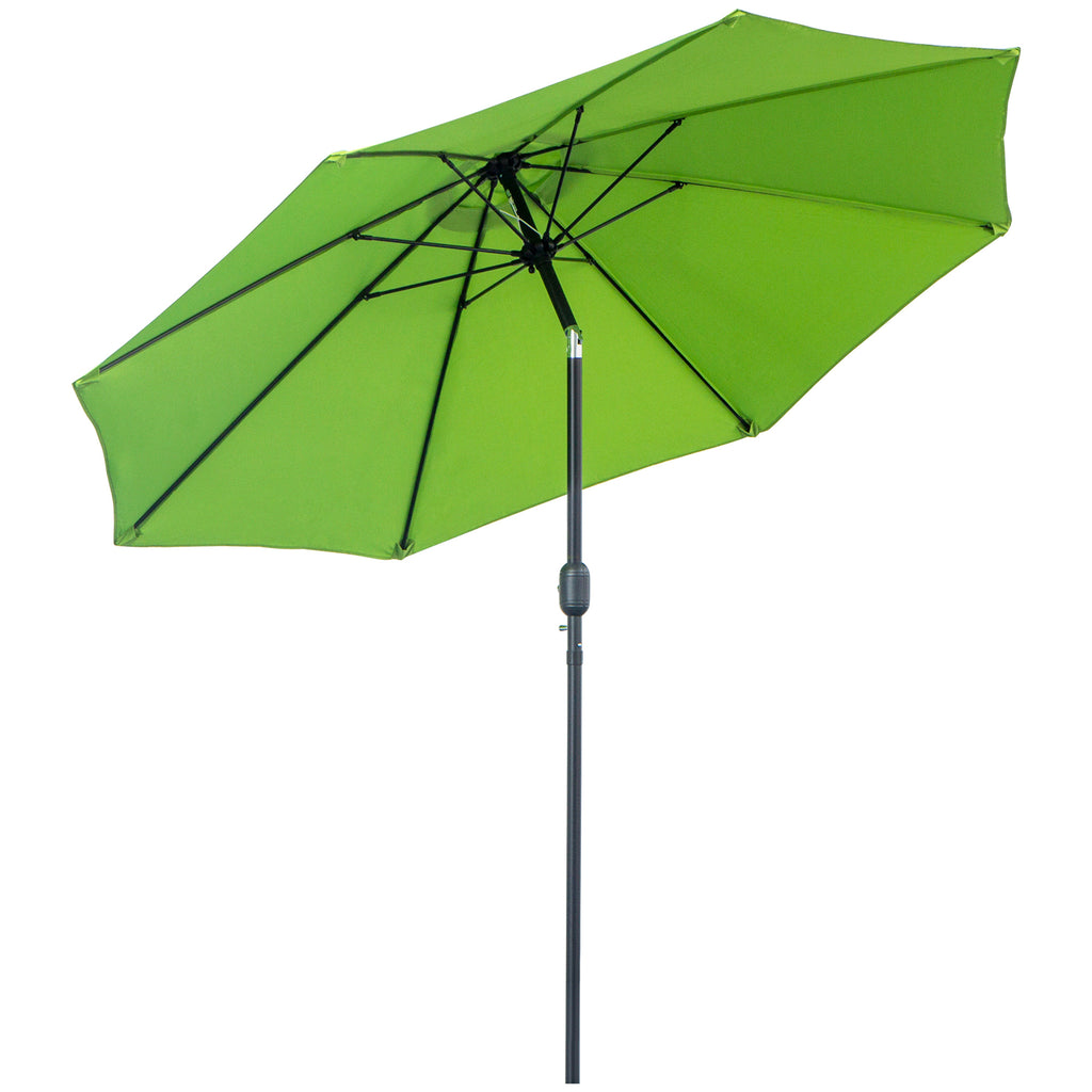 DodiOnline 2.7M Garden Parasol Umbrella with Glass Fibre Ribs and Aluminium Frame, Tilting Sun Shade Shelter Canopy, Light Green