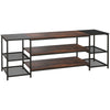 DodiOnline TV Unit Cabinet for TVs up to 60 Inches, Industrial TV Stand with Storage Shelves for Living Room, Brown and Black