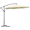 DodiOnline 3 m Parasol Garden Sun Umbrella Banana Hanging Rattan Set Umbrella Cantilever - Cream white