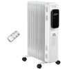 DodiOnline 2000W Oil Filled Radiator, 9 Fin Portable Electric Heater with LED Display, 24H Timer, 3 Heat Settings, Adjustable Thermostat, Safety Cut off, Remote Control, White