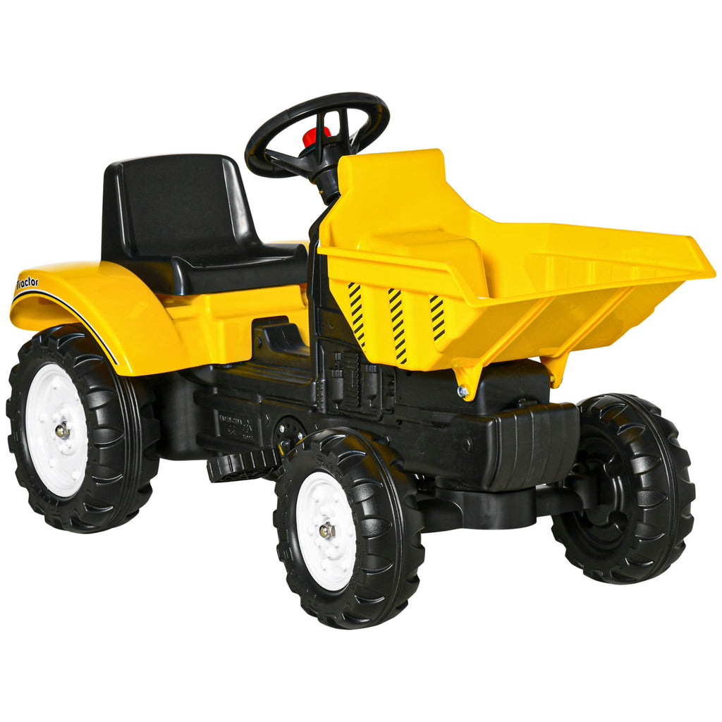 DodiOnline Kids Ride on Tractor No Power Pedal Go Kart with Manual Control Bucket for 3-6 Years Old