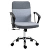 Vinsetto Office Chair Linen Fabric Swivel Computer Desk Chair Home Study Adjustable Chair with Wheels, Grey