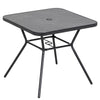 DodiOnline Square Outdoor Table, Patio Bistro Coffee Table with Faux-marbled Top and 42mm Umbrella Hole for Garden