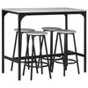 DodiOnline Five-Piece Industrial-Style Bar Table Set - Grey/Black