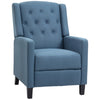 DodiOnline Wingback Recliner Chair for Home Theater, Button Tufted Microfibre Cloth Reclining Armchair with Leg Rest, Deep Blue