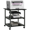 DodiOnline Three-Tier Steel Printer Stand, with Wheels - Black