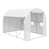 DodiOnline 296 x 196cm Steel Frame Polytunnel Greenhouse - White
