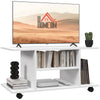 DodiOnline Modern TV Cabinet Stand Storage Shelves Table Mobile Bedroom Furniture Bookshelf Bookcase White