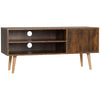 DodiOnline TV Unit Cabinet for TVs up to 55 Inches, TV Stand with Cupboard and Storage Shelves, Cable Holes for Living Room, Brown