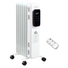 DodiOnline 1500W Oil Filled Radiator, 7 Fin Portable Electric Heater with LED Display, 24H Timer, 3 Heat Settings, Adjustable Thermostat, Safety Cut off, Remote Control, White