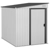 DodiOnline 7 x 5ft Galvanised Metal Shed, with Sliding Door - White