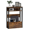 DodiOnline Industrial-Style Side Table - Black/Brown