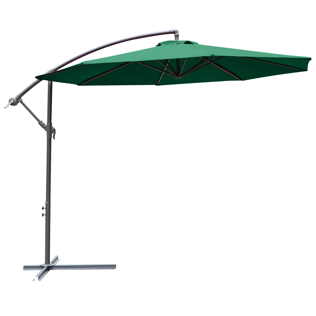 DodiOnline 3m Banana Hanging Parasol Umbrella Green