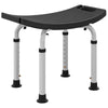 DodiOnline Height Adjustable Bath Stool, Aluminium Shower Stool with Non-Slip Pads for Elderly, Disabled, Seniors, Pregnant, Black