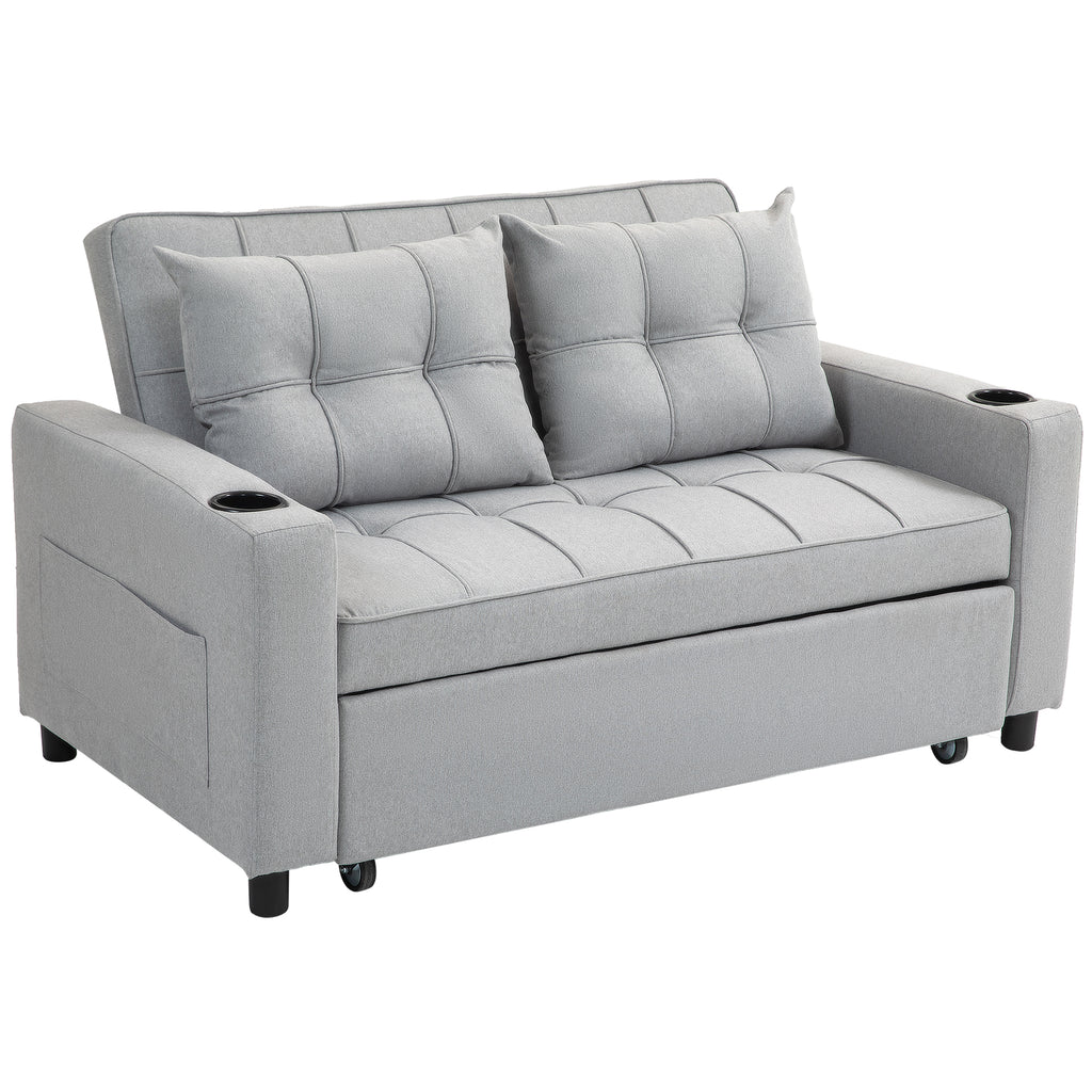DodiOnline Two-Seater Pull-Out Sofa Bed - Light Grey