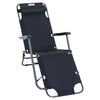 DodiOnline Metal Frame 2 In 1 Sun Lounger w/ Pillow Black