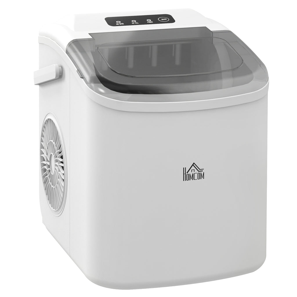 DodiOnline Ice Maker Machine Counter Top, 12Kg in 24 Hrs, 9 Cubes Ready in 6-12Mins, Portable Ice Cube Maker with Ice Scoop and Basket, White