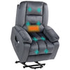 DodiOnline Leathaire Eight Massage Point Armchair, with Heat and Reclining Back - Grey