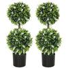 DodiOnline Set of 2 Decorative Artificial Plants Ball Trees with Lavender Flowers in Pot Fake Plants for Home Indoor Outdoor Decor, 70cm, White
