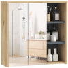 DodiOnline Five-Shelf Mirrored Bathroom Cabinet - Wood-Effect